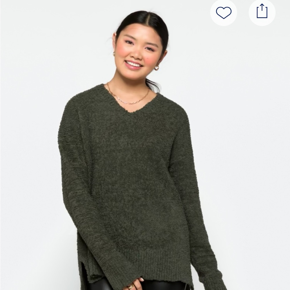 Sanctuary Deep Green V-Neck Sweater